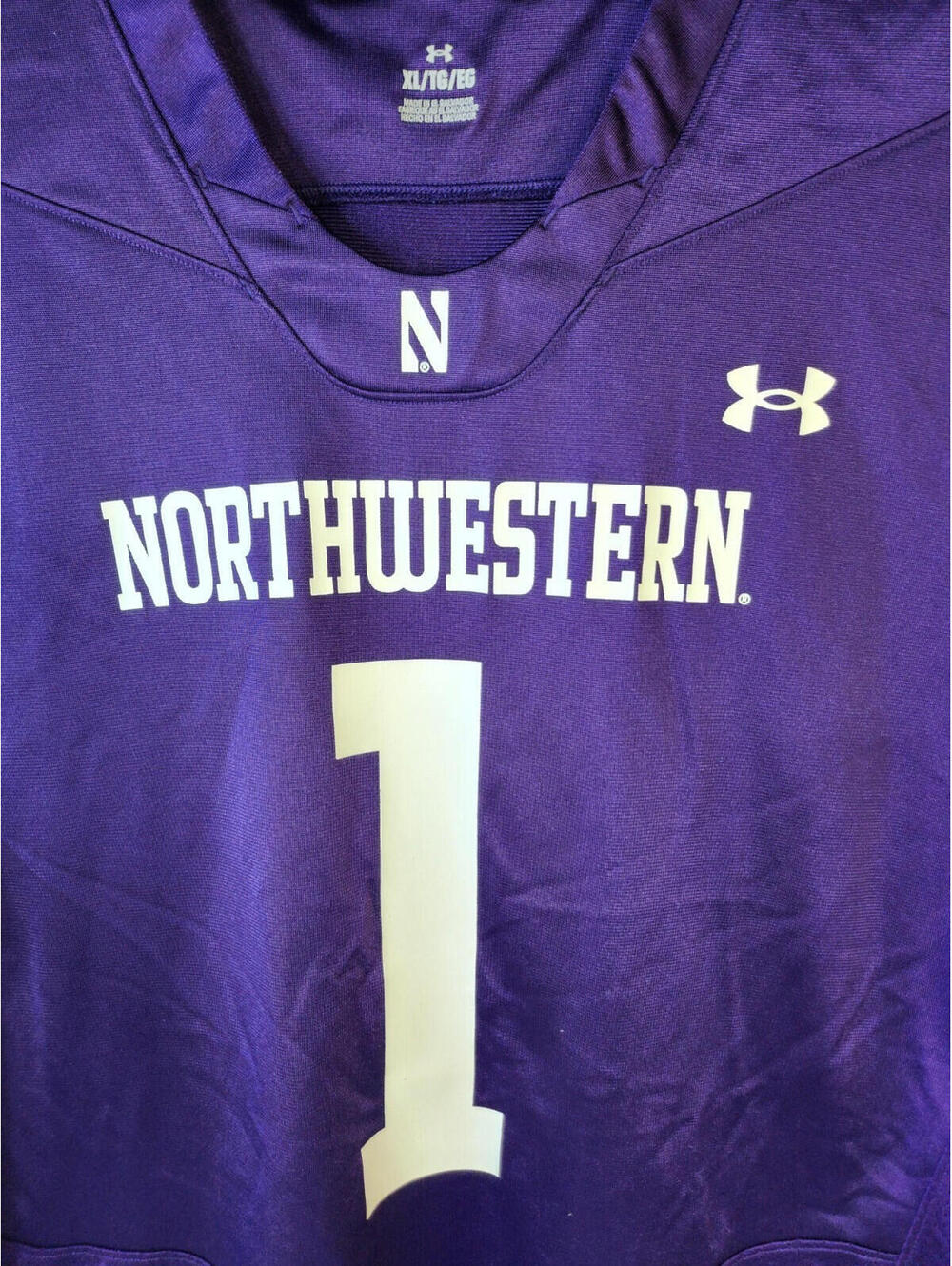 Under Armour Northwestern Wildcats Jersey XL Purple White